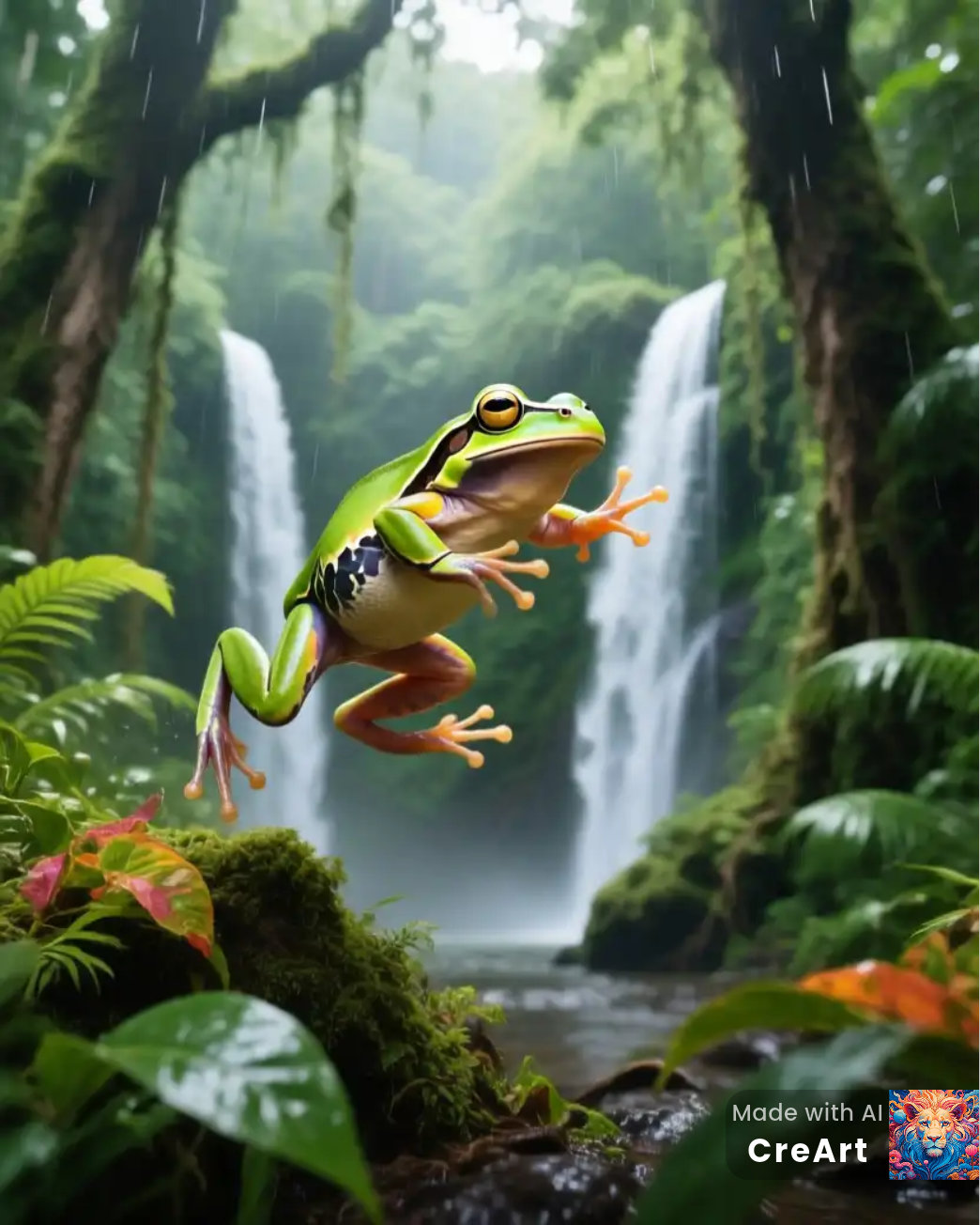 Tropenfrosch auf Blatt